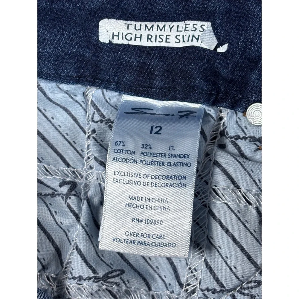 Seven7 Tummy Less High Rise Skinny Jeans Womens Size 12 Dark‎ Wash Denim